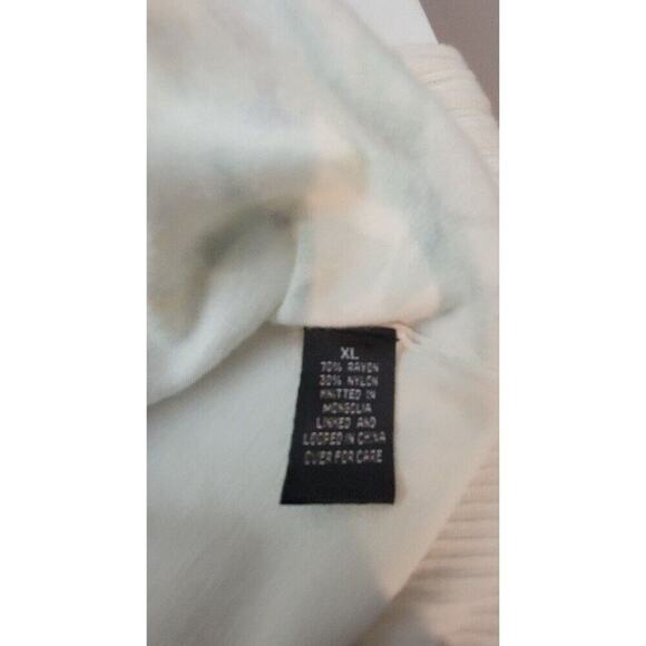 AGB Floral Sweater Women's XL Button Front Summer Cardigan Off White - Picture 11 of 12